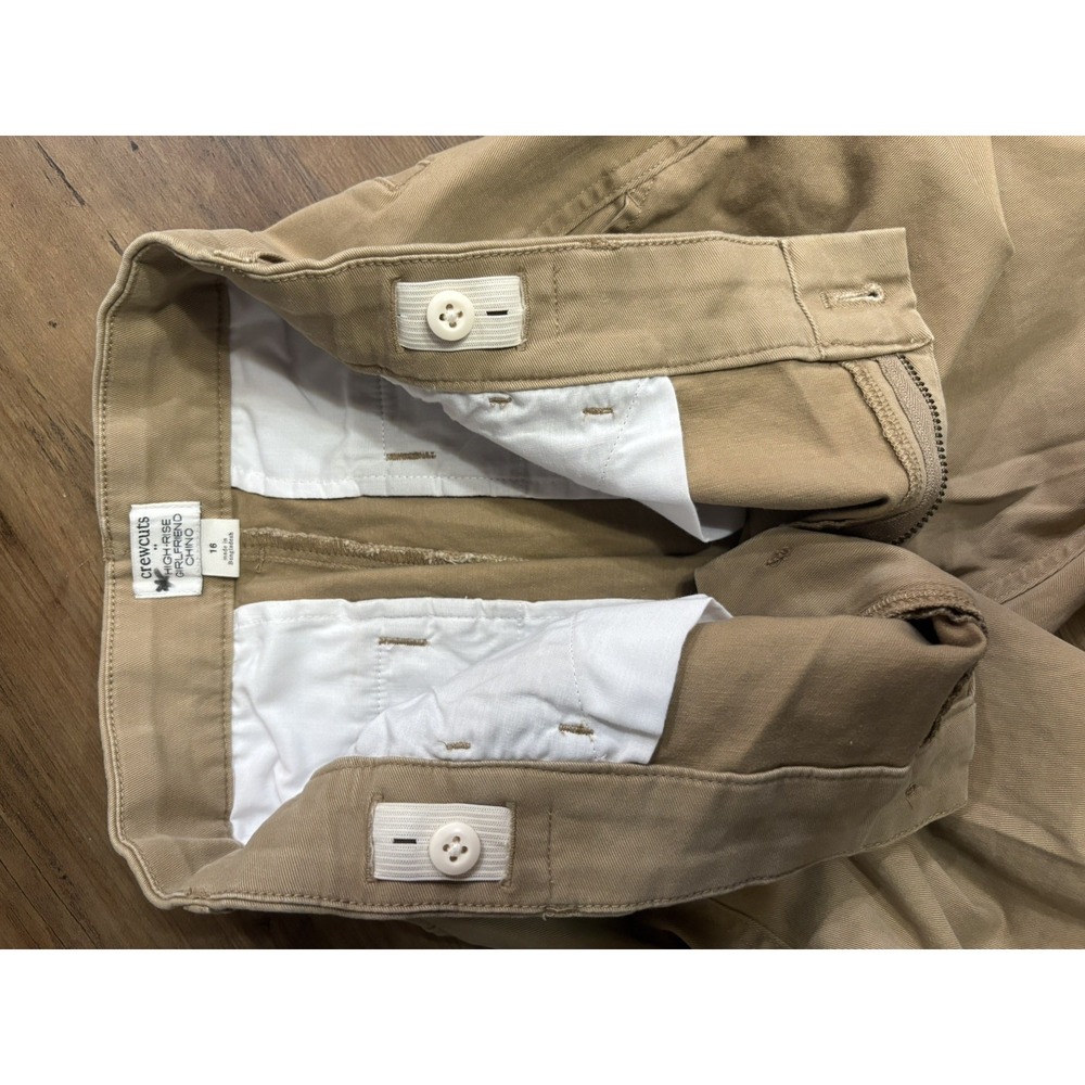 Crewcuts High-Rise Girlfriend Chino In Tan Beige Size 16 Youth School Uniform - Picture 5 of 7